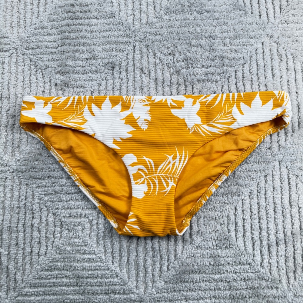 Seafolly Bikini Bottoms Womens 12 Yellow Tropical Hipster Swim Surfer Boho Beach